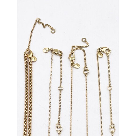 Madewell Lot Of (4) Gold Tone Chain Necklaces - Picture 3 of 3